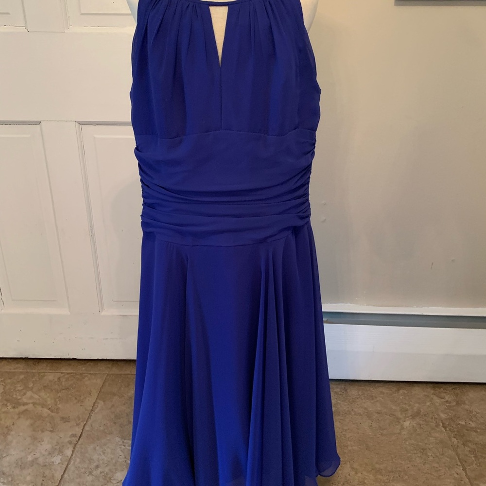 Elegant Blue Halter Dress
